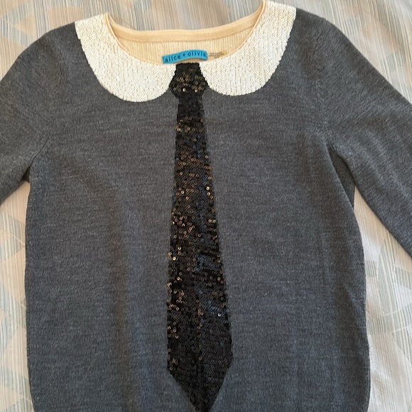 Alice + Olivia delray sequin tie sweater - Picture 5 of 9